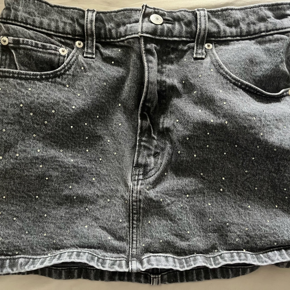 Embellished Denim Skirt